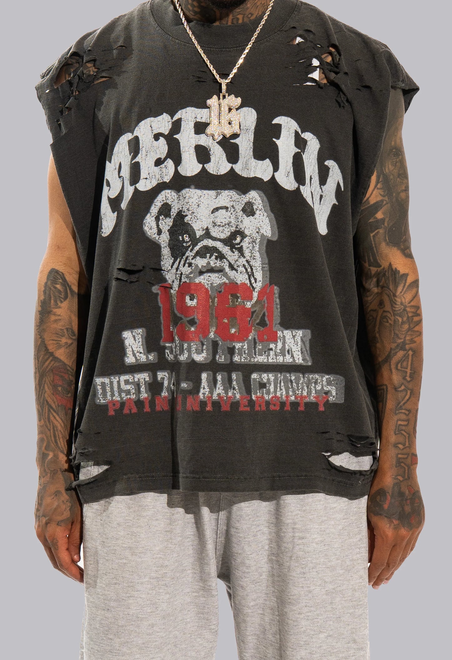Bulldog Champ Tee Black Washed