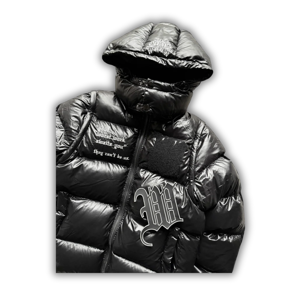 SHINY BLACK 3 IN 1 PUFFER