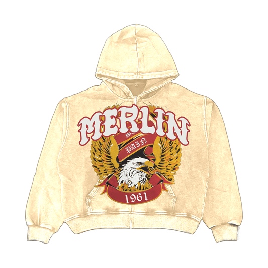 Hall Of Pain Hoodie Cream - Merlinfather
