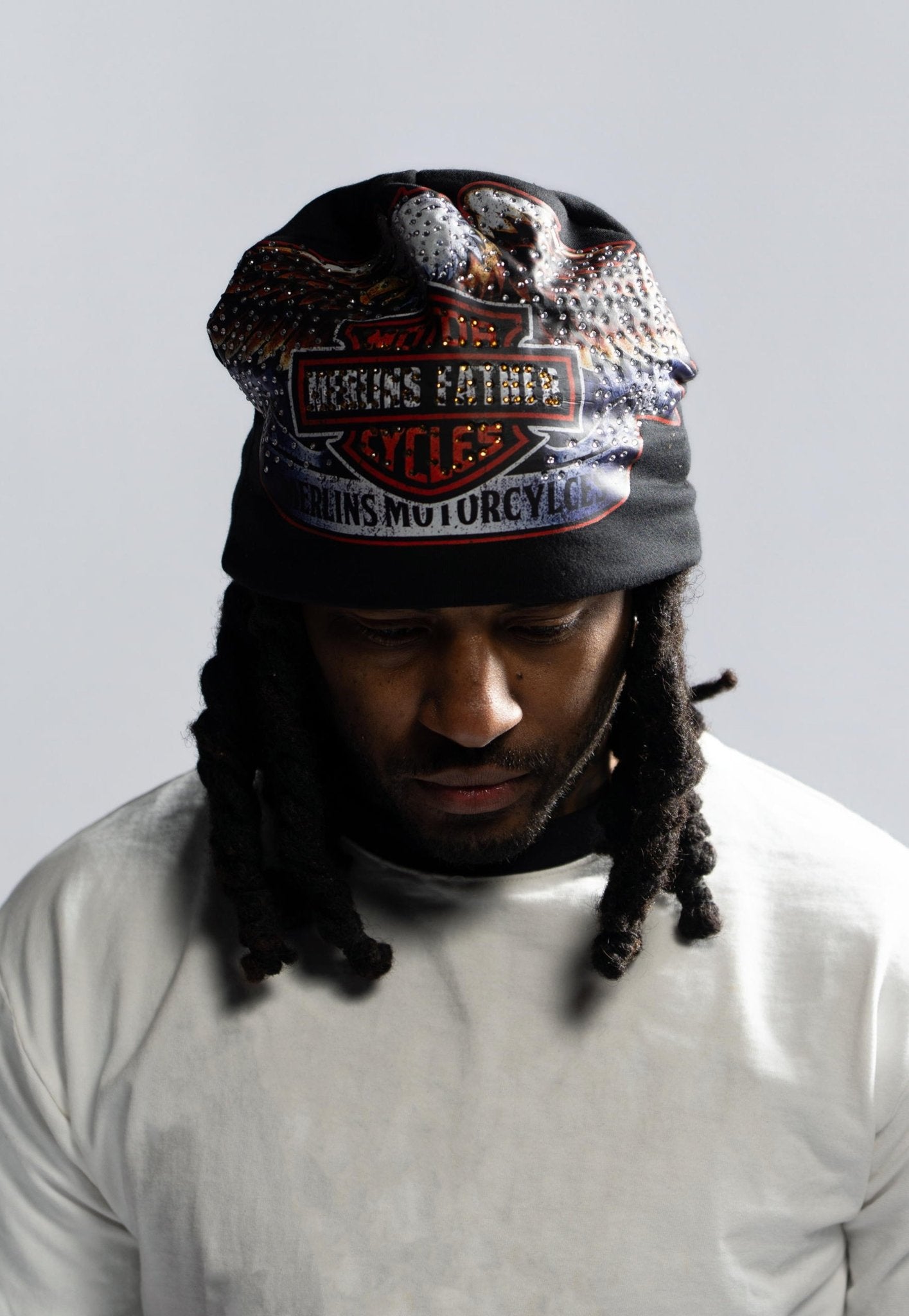Hand Set Diamond Eagle Beanie - Merlinfather