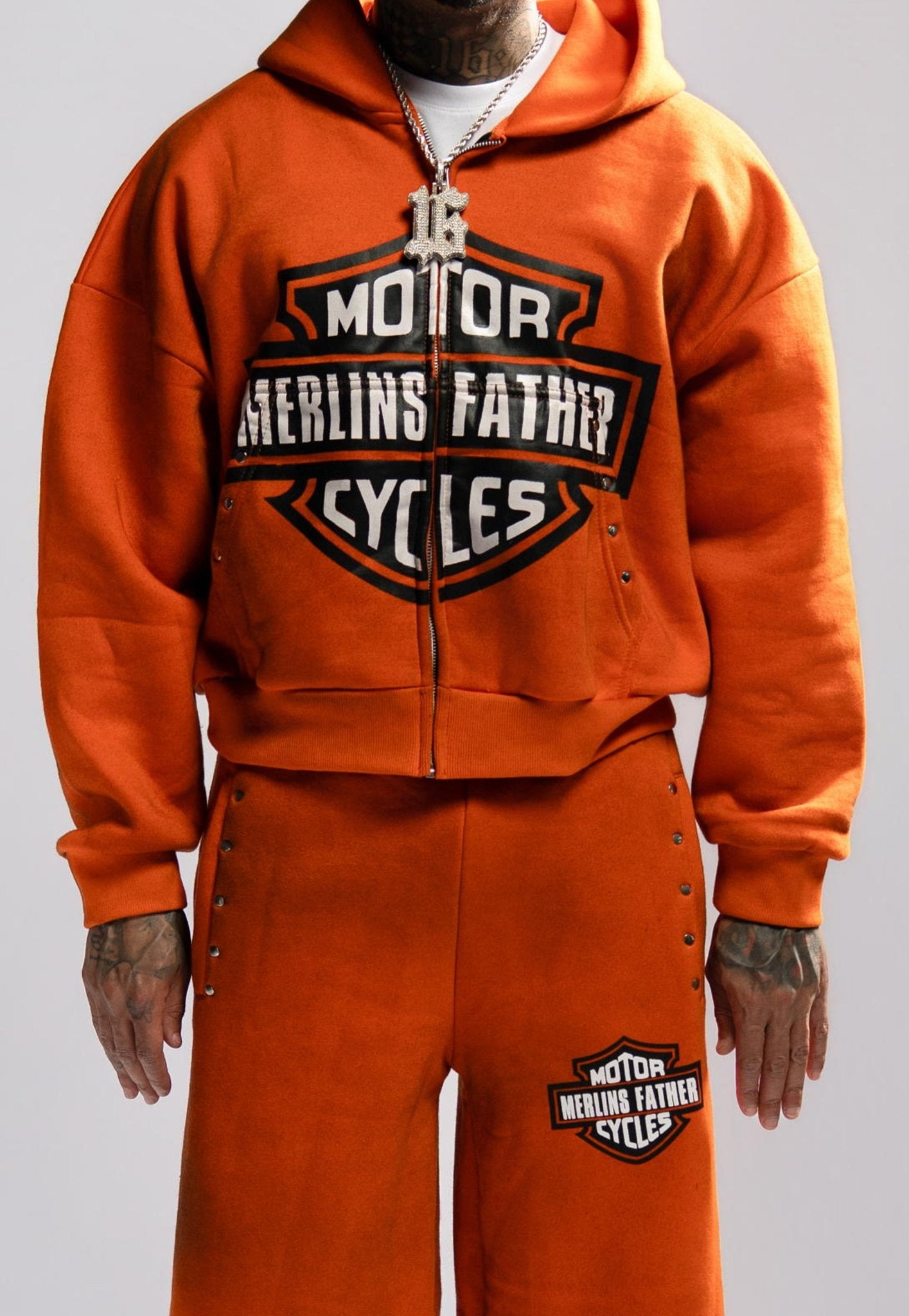 Merlin MOTO Orange Hoodie - Merlinfather
