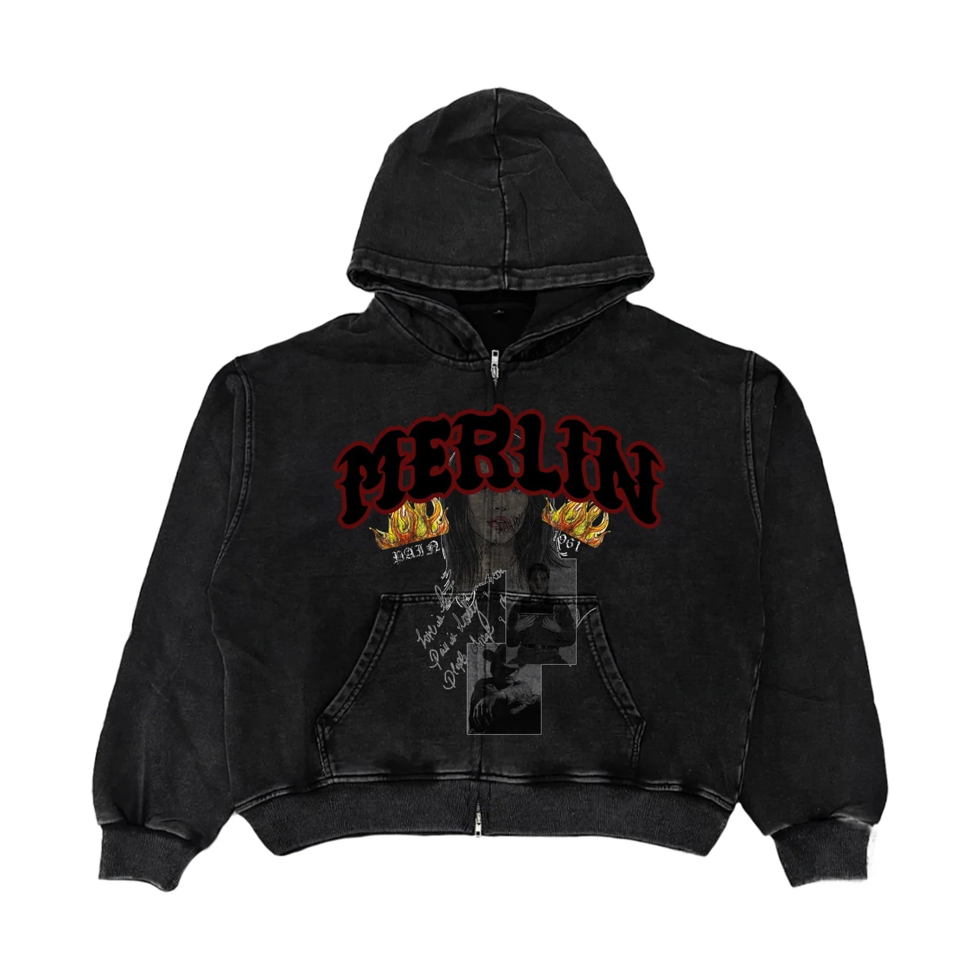 Merlin Photo Flame Hoodie Black - Loam