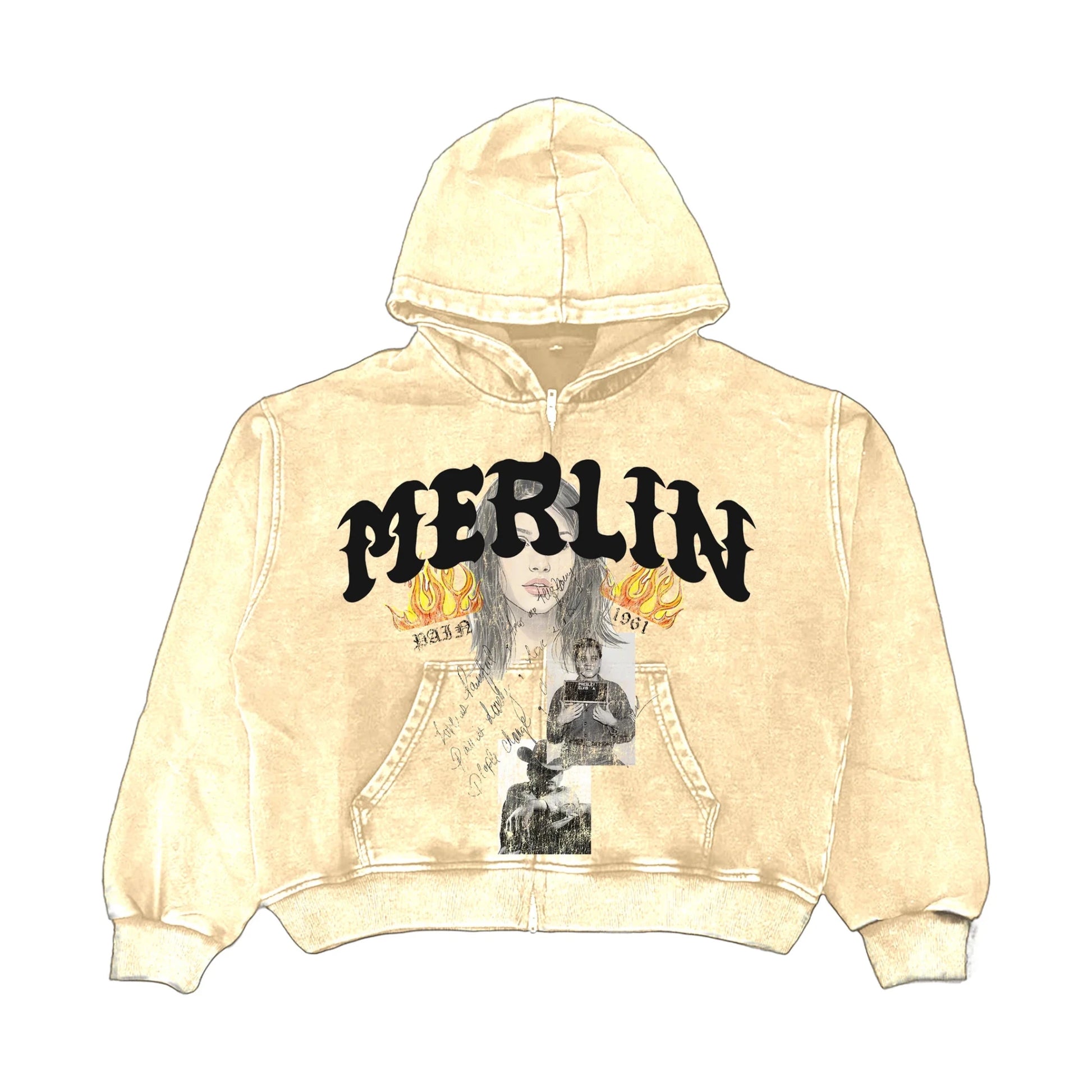 Merlin Photo Flame Hoodie Cream - Loam