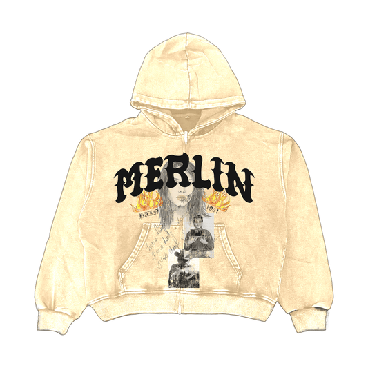 Merlin Photo Flame Hoodie Cream - Merlinfather
