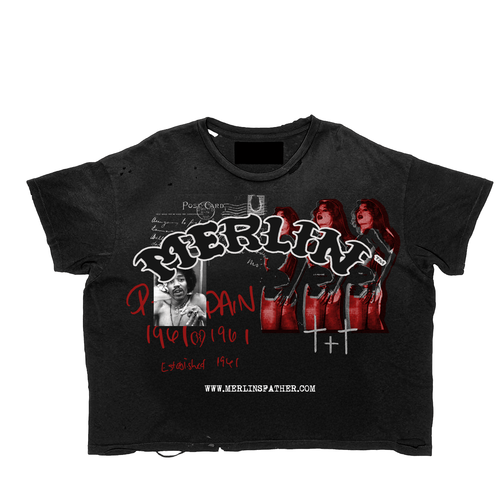 Merlin Postal Tee Black - Merlinfather